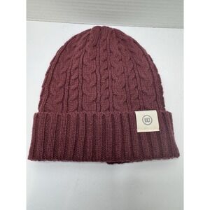 Wantable Wool Blend Beanie Winter Hat One Size Fits All Burgundy Red
